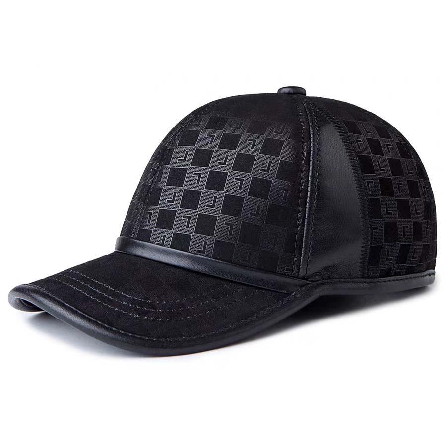 Baseball Cap Structured - Hut Für Mann Echtes Wildleder Leder