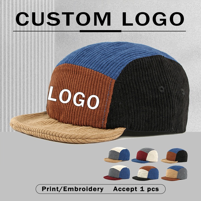 Corduroy Cap 5 Panel - Herren Vintage Baseballkappen mit kurzem Schirm