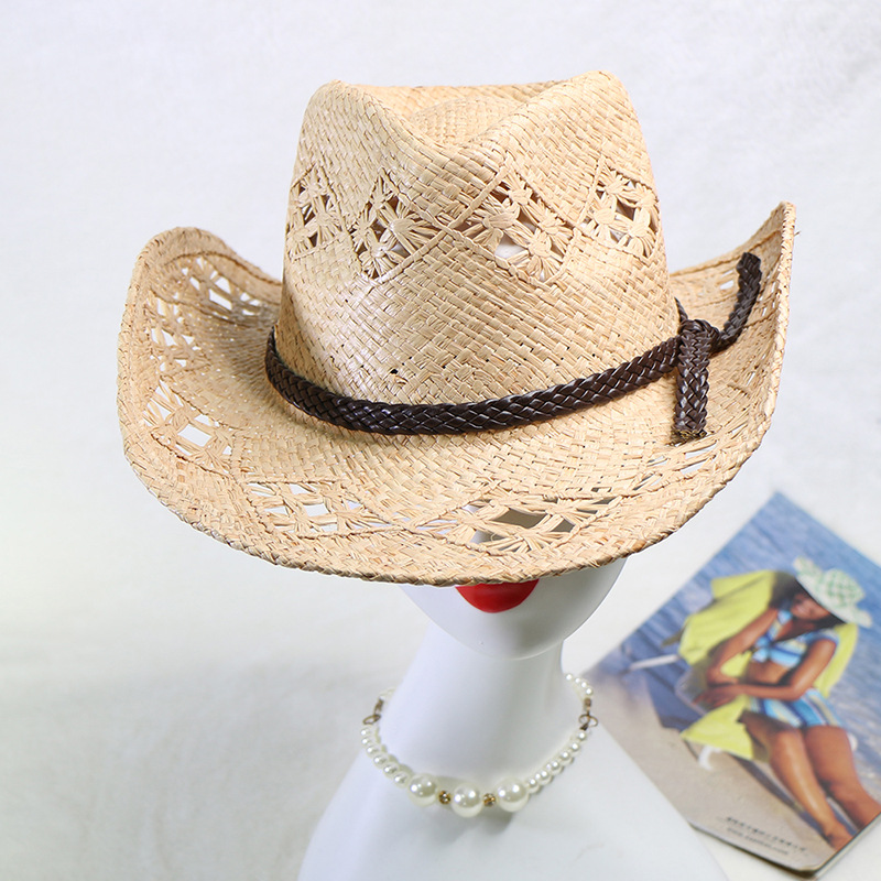 Cowboy Hat Straw - Ebay Bestseller Raffia Handgestrickter Western Cowboyhut