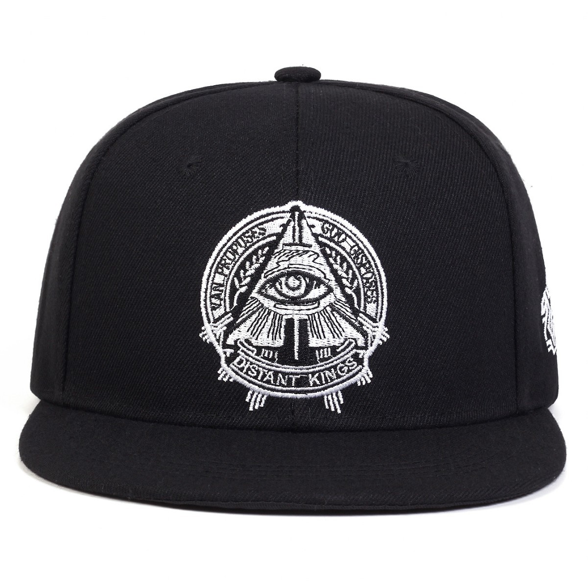 Snapback Hat Flat - Unisex All-Seeing Eye bestickte Snapback-Mütze, schwarze