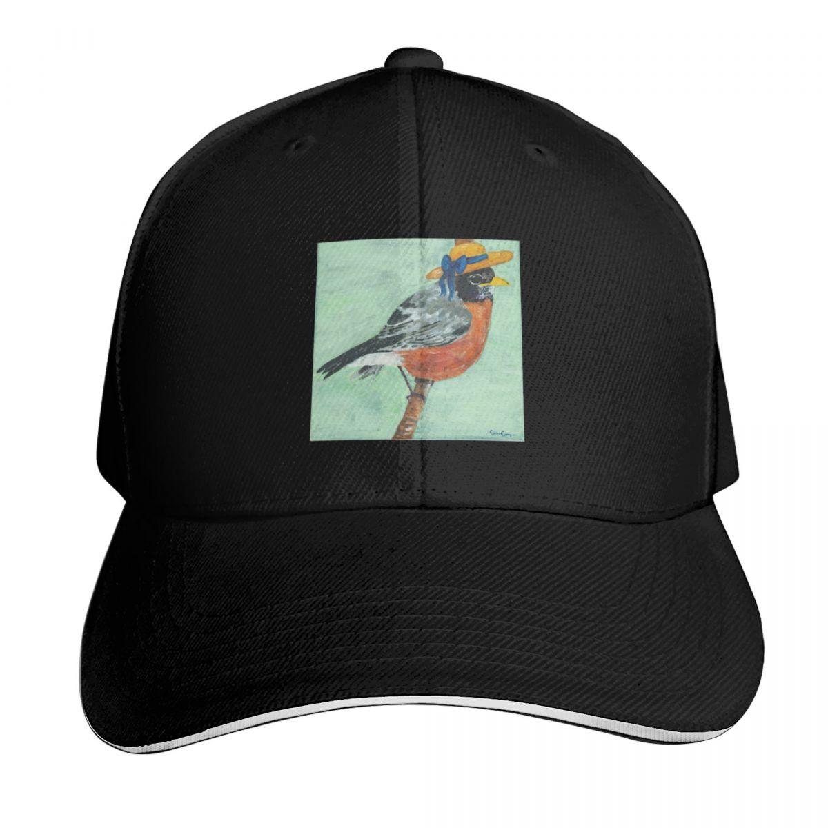 Baseball Cap Structured - Vögel mit Hüten: Garden Party Robin