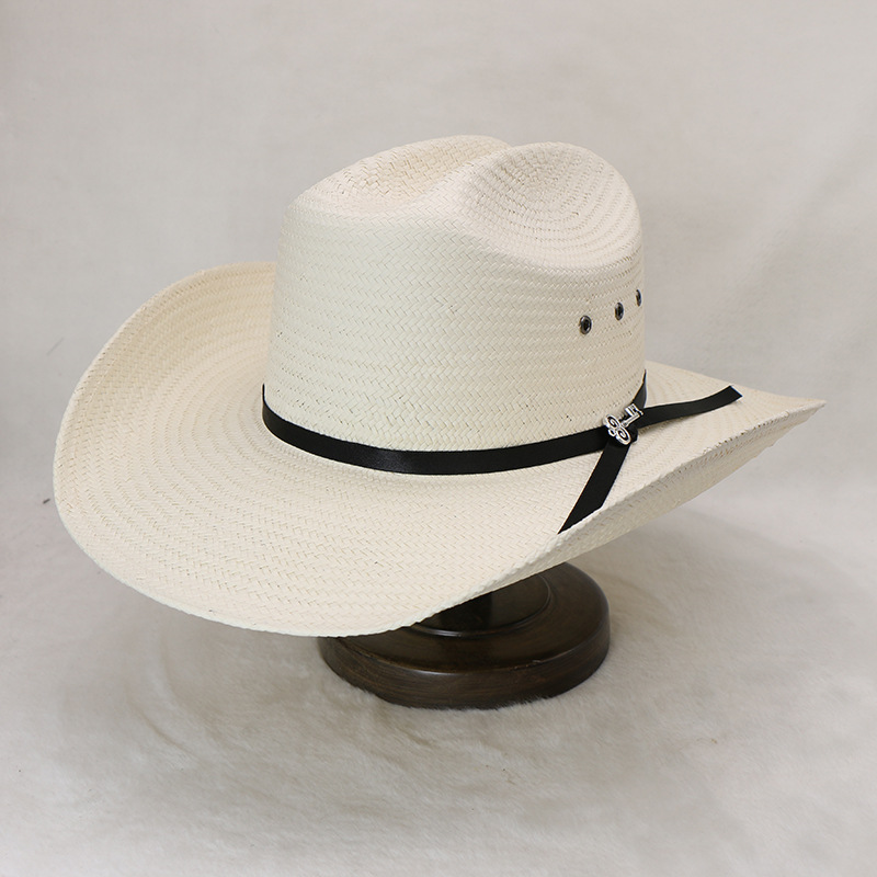 Cowboy Hat Straw - Steifer Papyrus-Ritterhut mit fünf Punkten, Western-Panama-Cowboyhut,