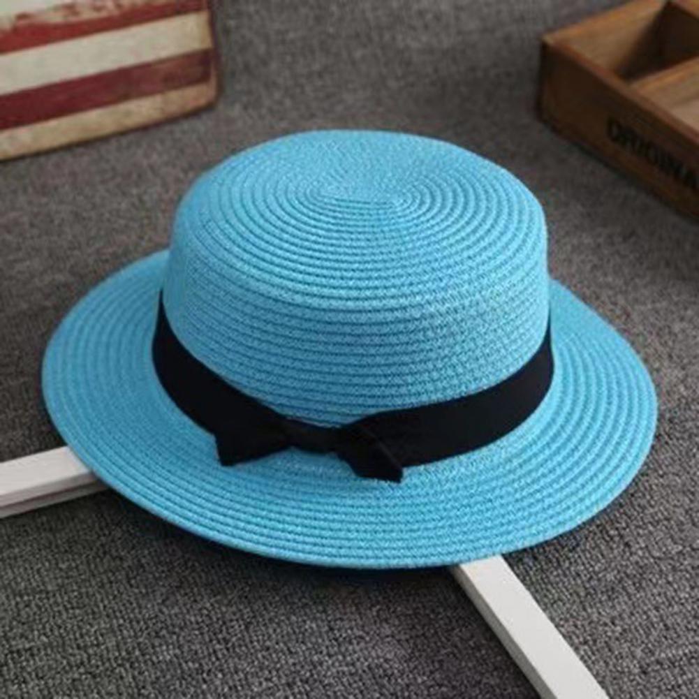 Sun Hat Wide Brim - Handgewebter Strohhut, Strand-Strohhut, flacher Hut mit