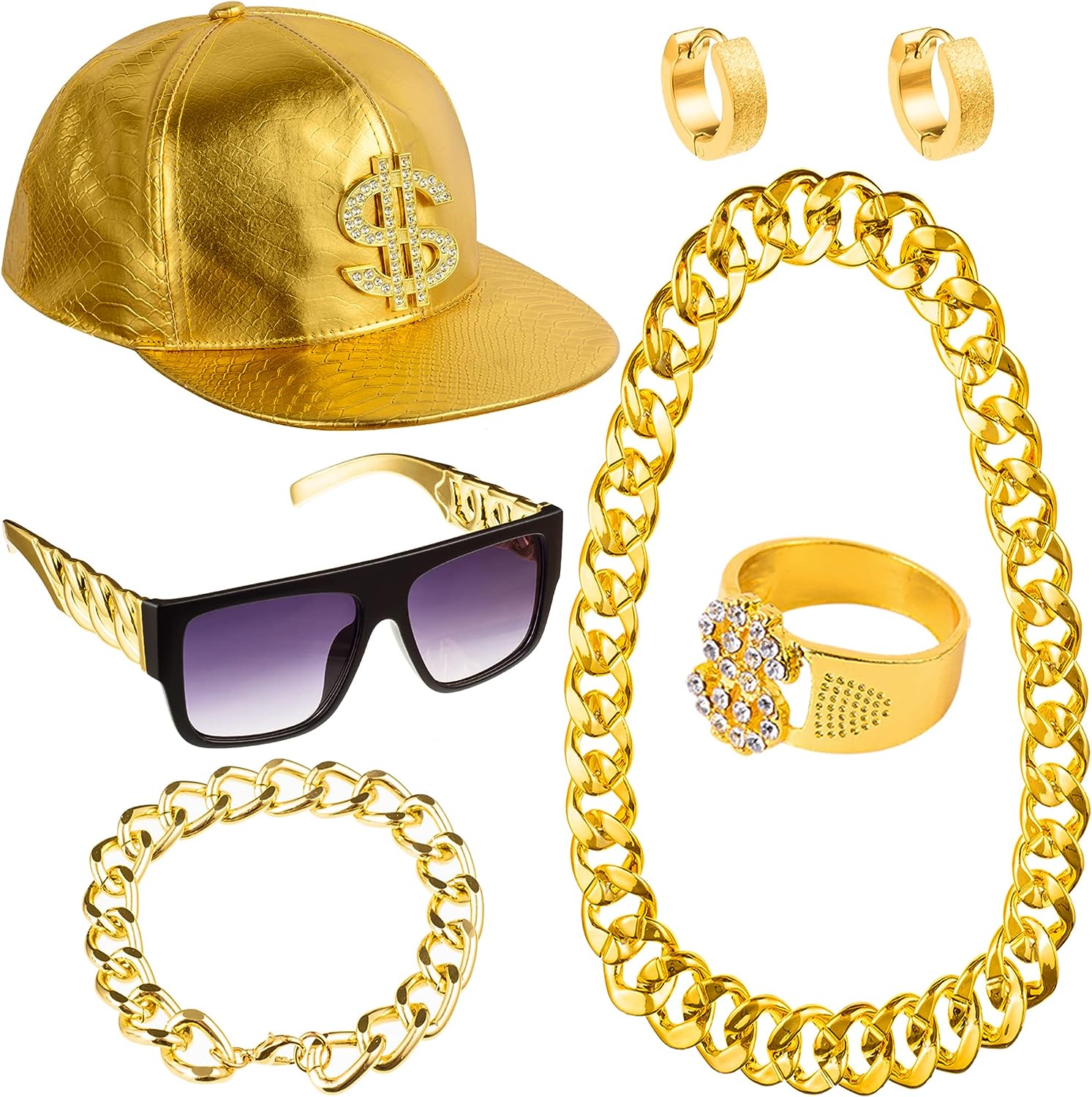 Snapback Hat Flat - PESENAR 80er 90er Hip Hop Kostümset